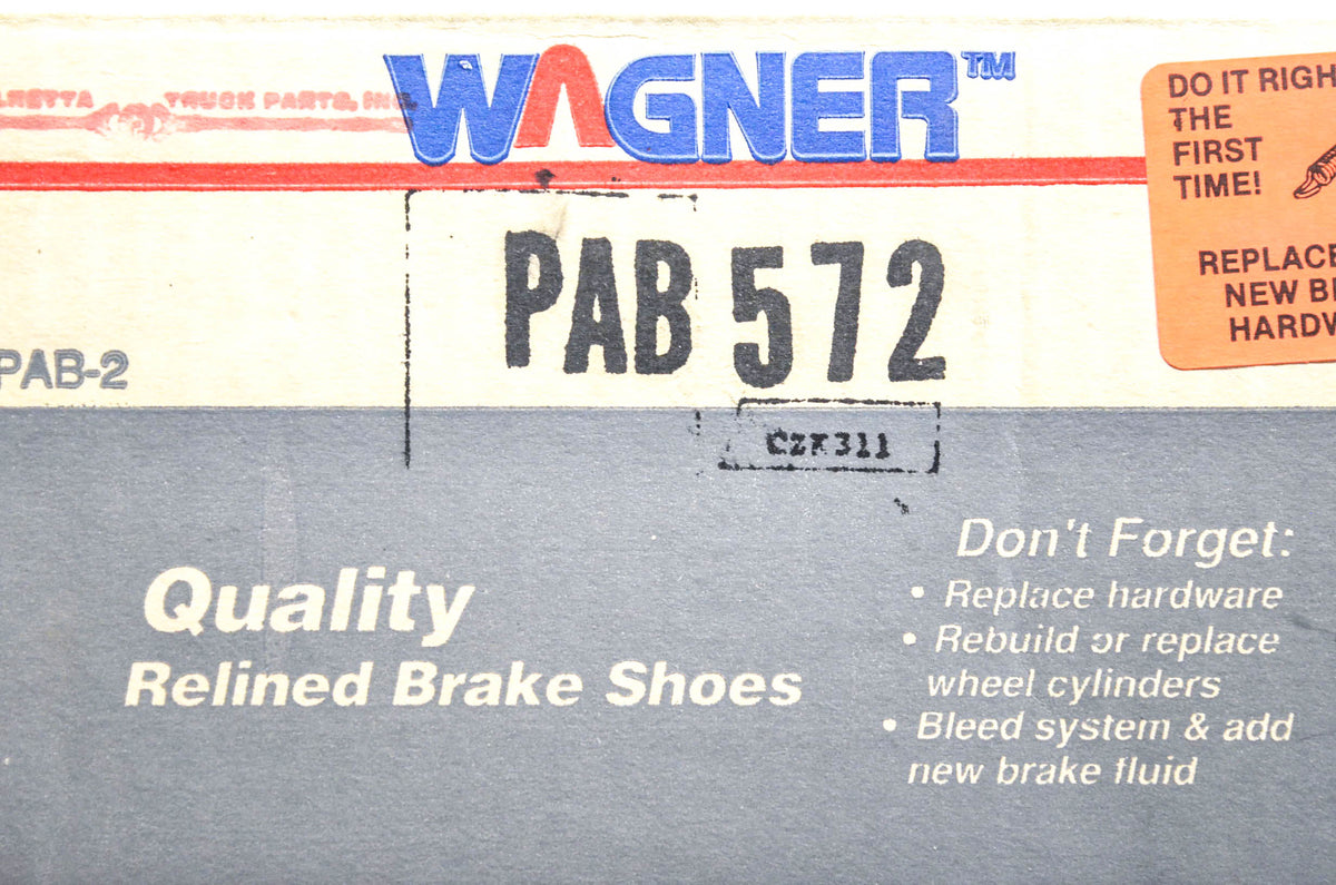 Wagner PAB572 Relined Brake Shoe Kit NOS