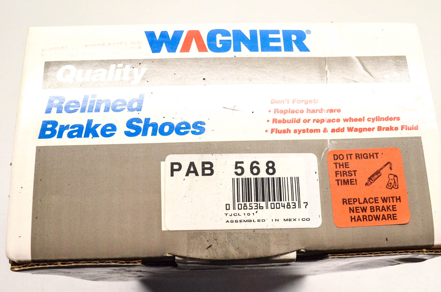 Wagner PAB568 Relined Brake Shoe Kit NOS
