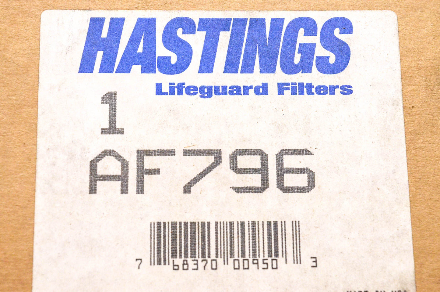 Hastings AF796 Air Filter NOS