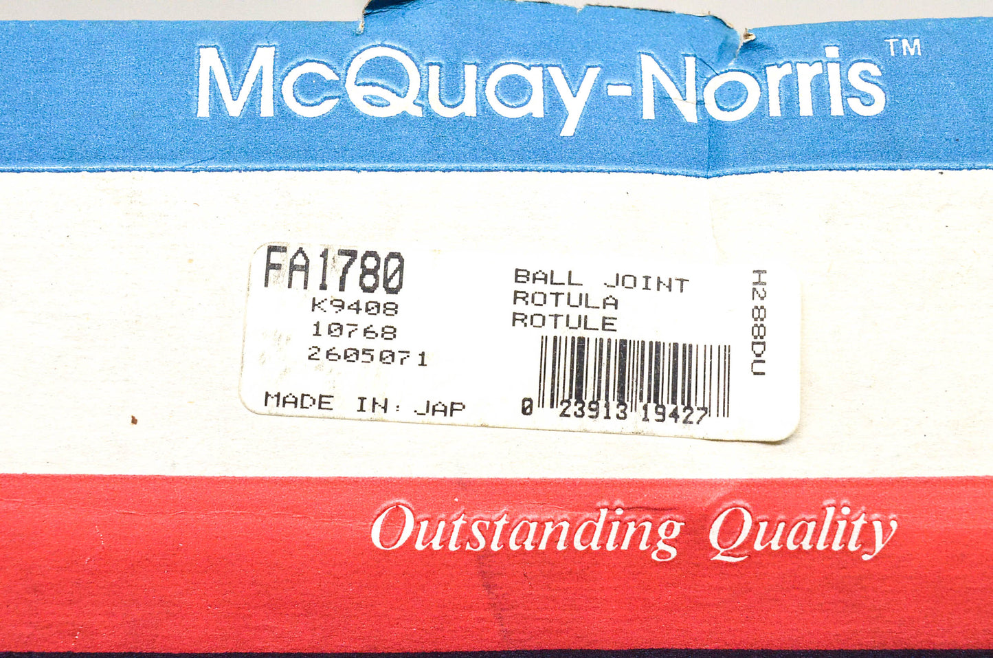 McQuay-Norris FA1780, K9408, 10768 Ball Joint Kit NOS