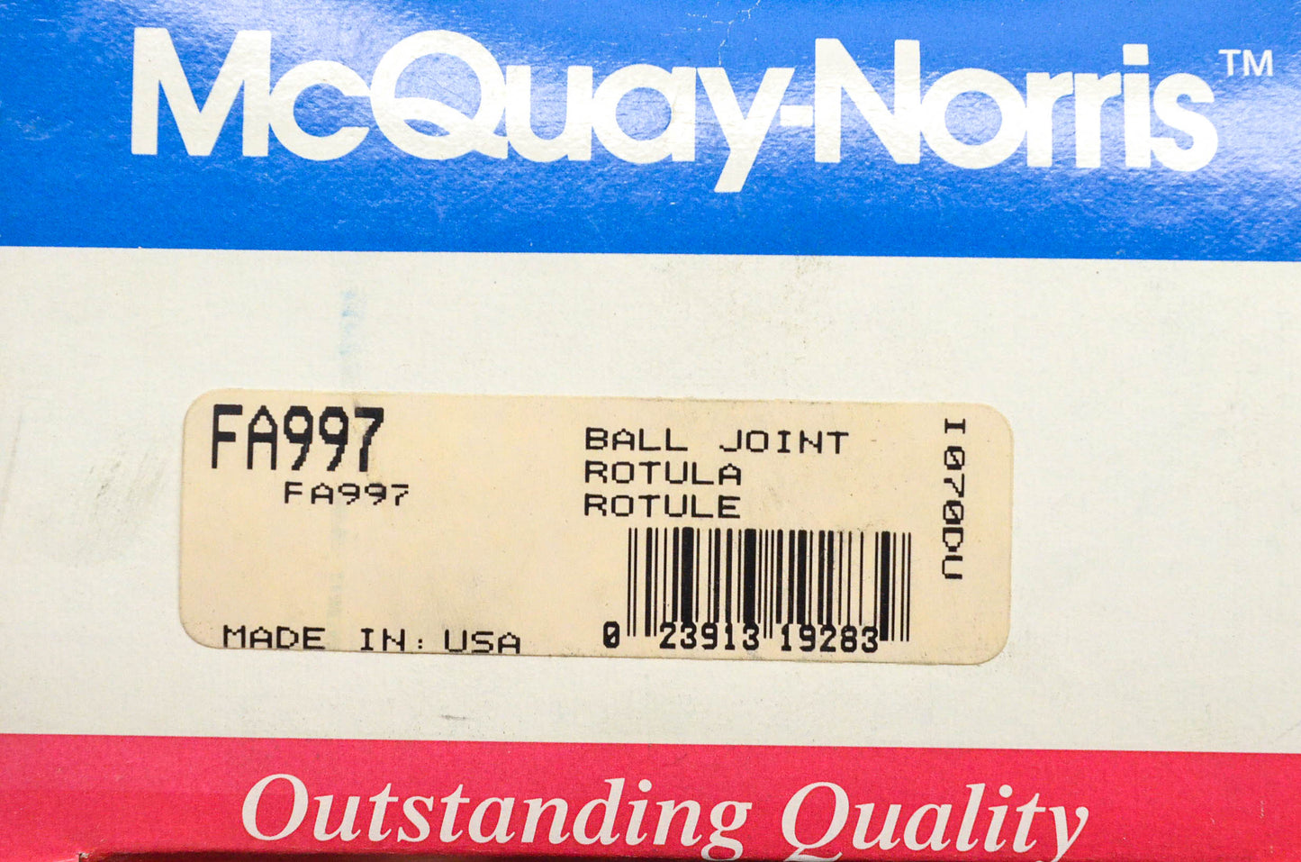 McQuay-Norris FA997 Front Lower Ball Joint Kit NOS