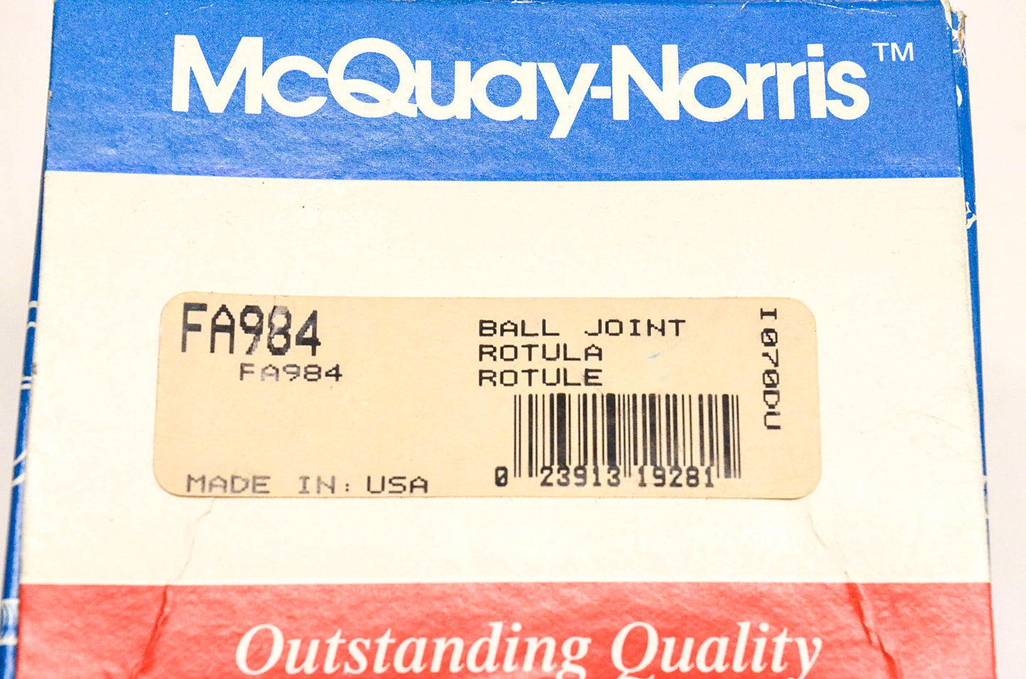 McQuay-Norris FA984 Front Lower Ball Joint Kit NOS