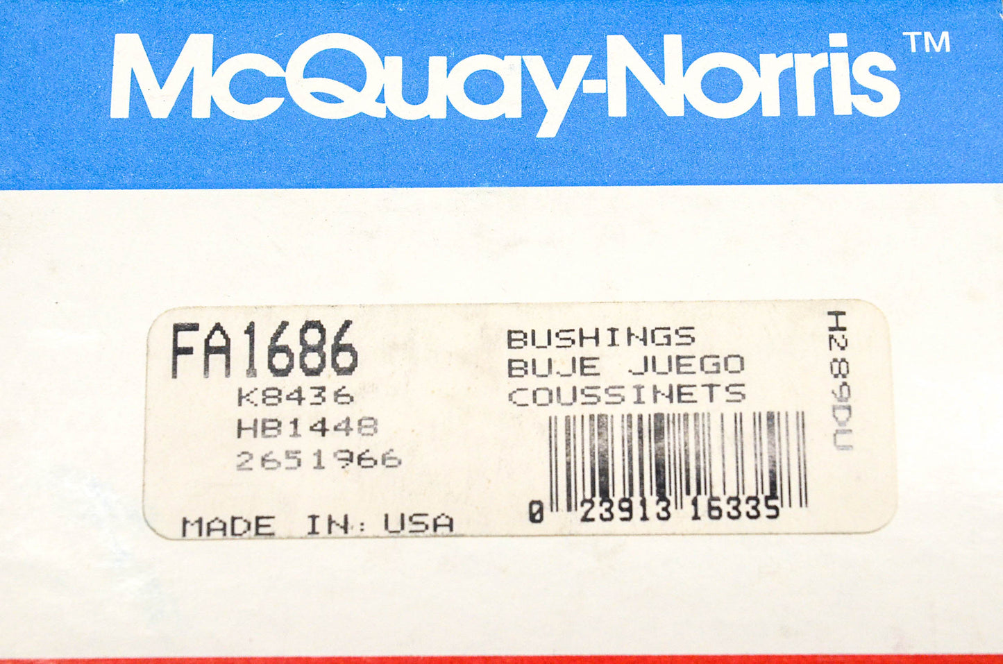 McQuay-Norris FA1686, K8436, 2651966 Bushing Kit NOS