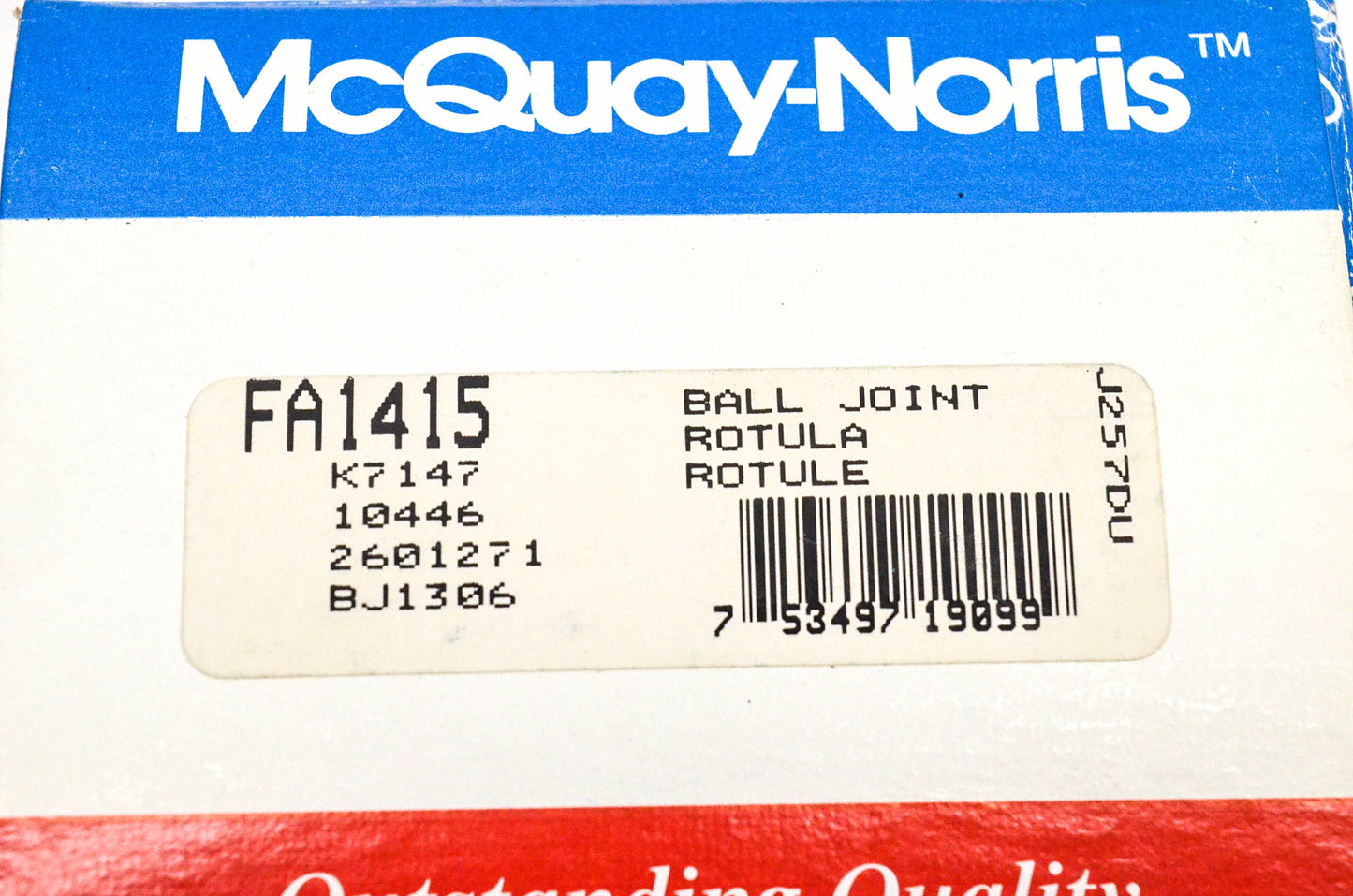 McQuay-Norris FA1415, K7147, 2601271 Ball Joint Kit NOS
