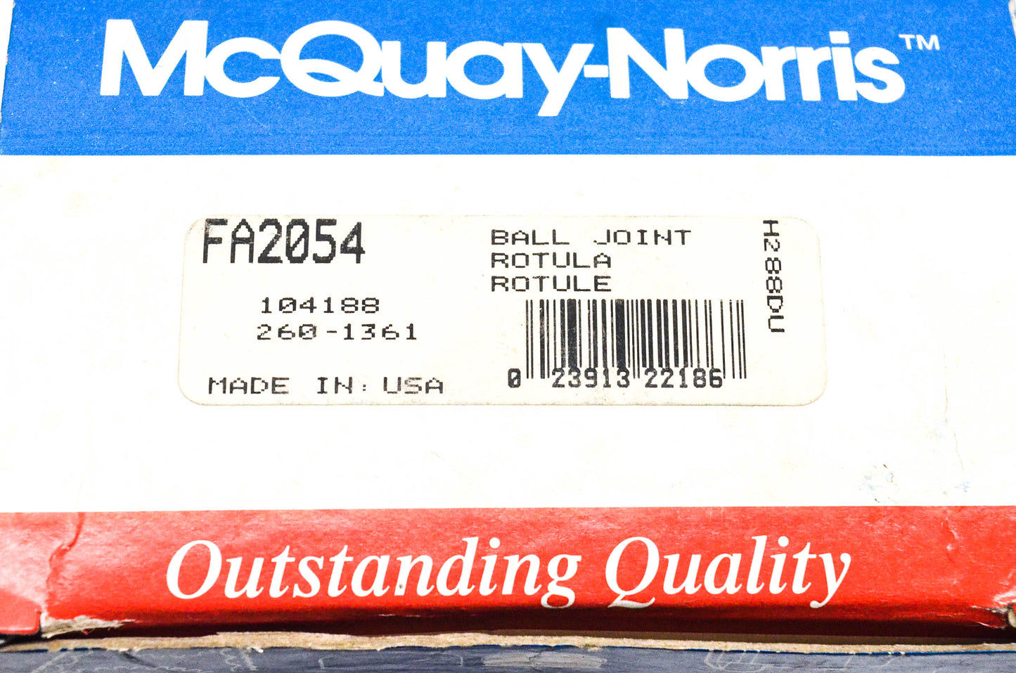 McQuay-Norris FA2054, 104188, 2601361 Ball Joint Kit NOS