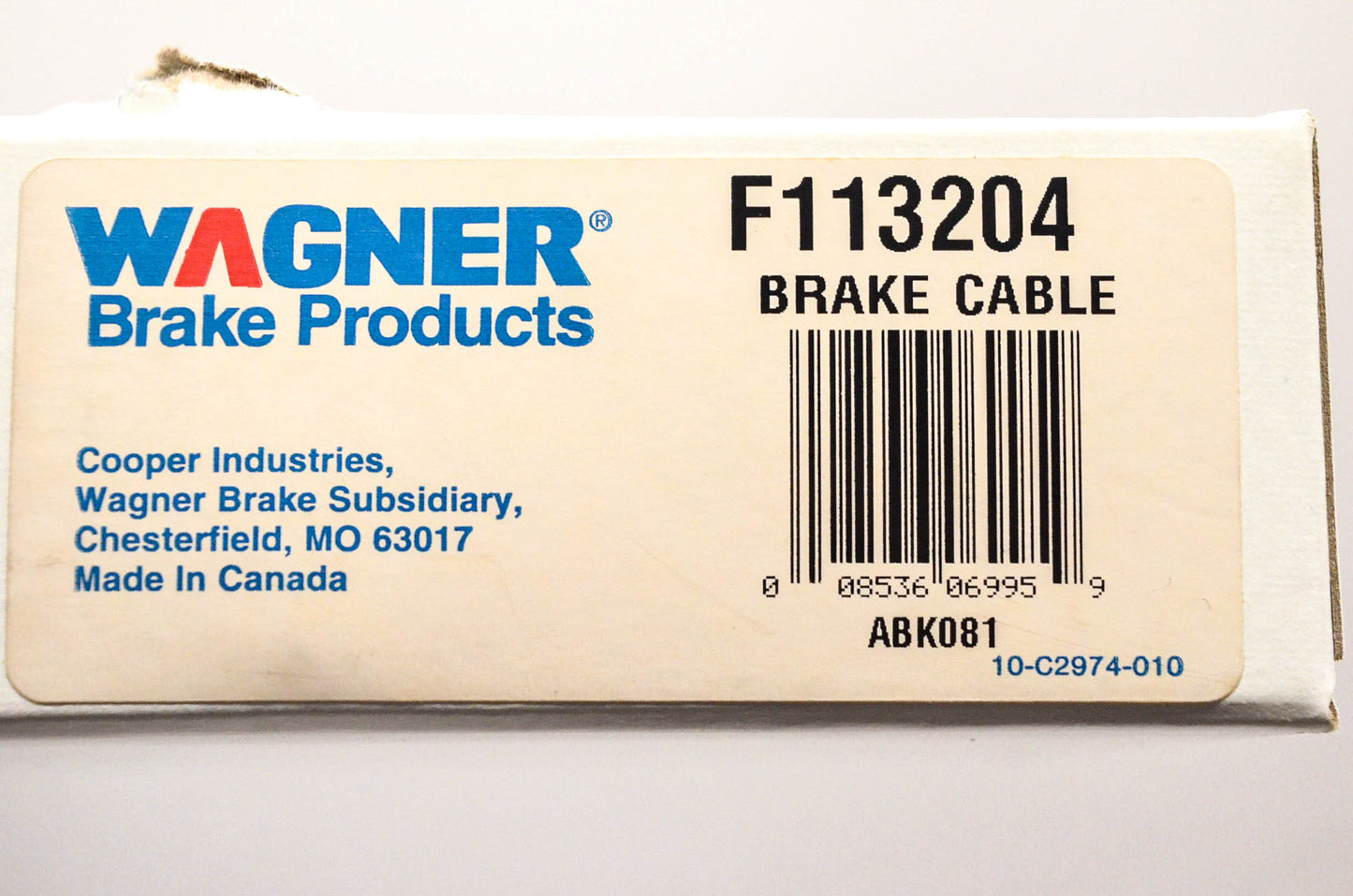 Wagner F113204 Brake Cable NOS