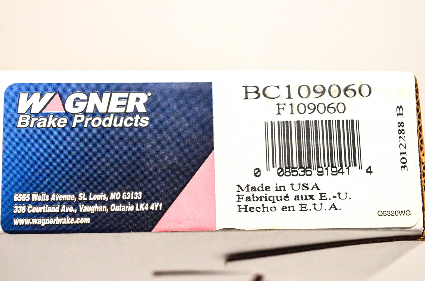 Wagner BC109060, F109060 Brake Cable NOS