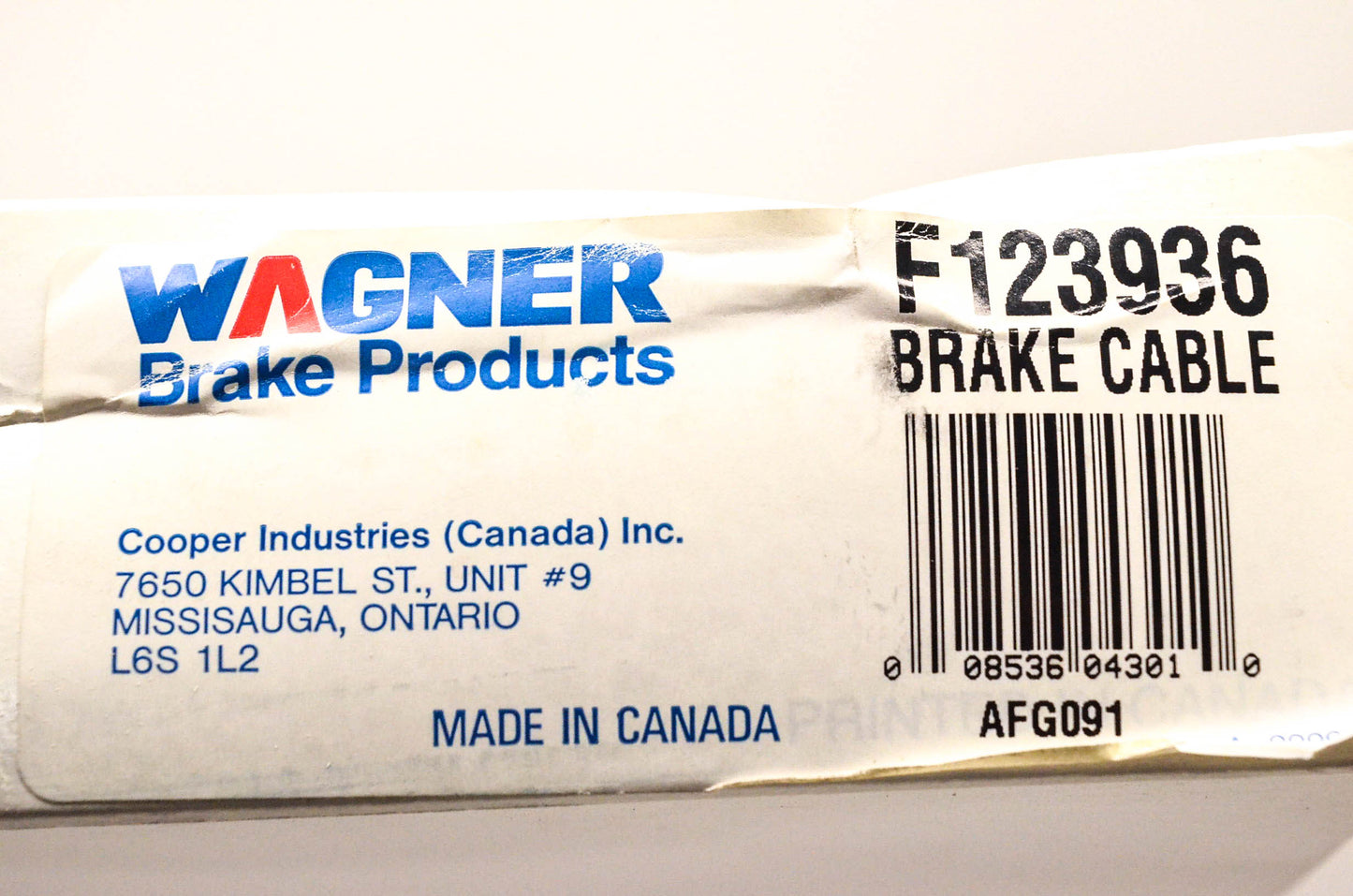 Wagner F123936 Brake Cable NOS