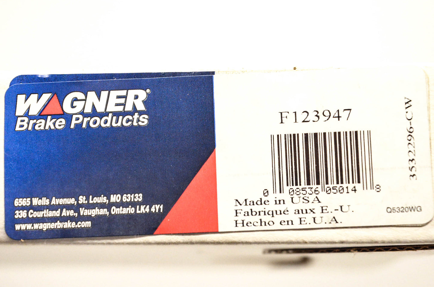 Wagner F123947 Brake Cable NOS