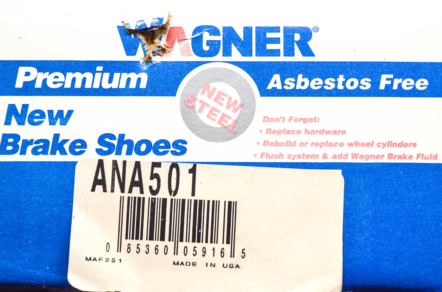 Wagner ANA501 Brake Shoe Kit NOS
