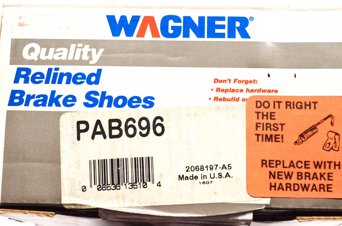 Wagner PAB696 Relined Brake Shoe Kit NOS