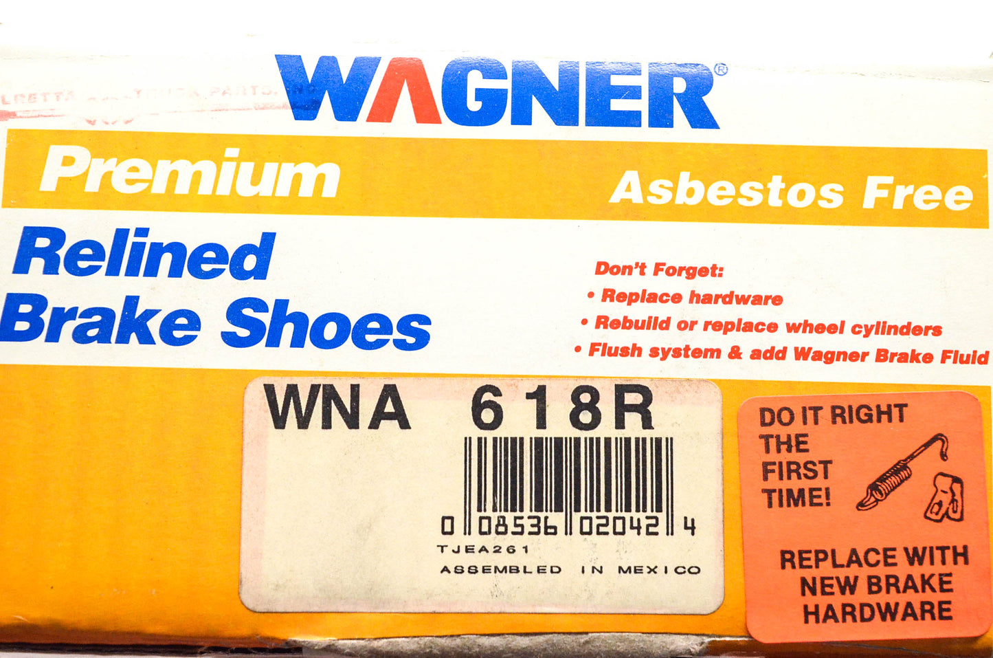 Wagner WNA618R Relined Brake Shoe Kit NOS
