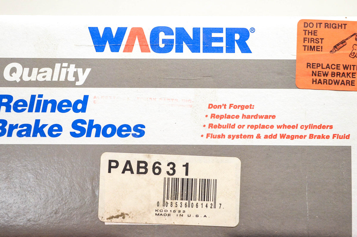 Wagner PAB631 Relined Brake Shoe Kit NOS