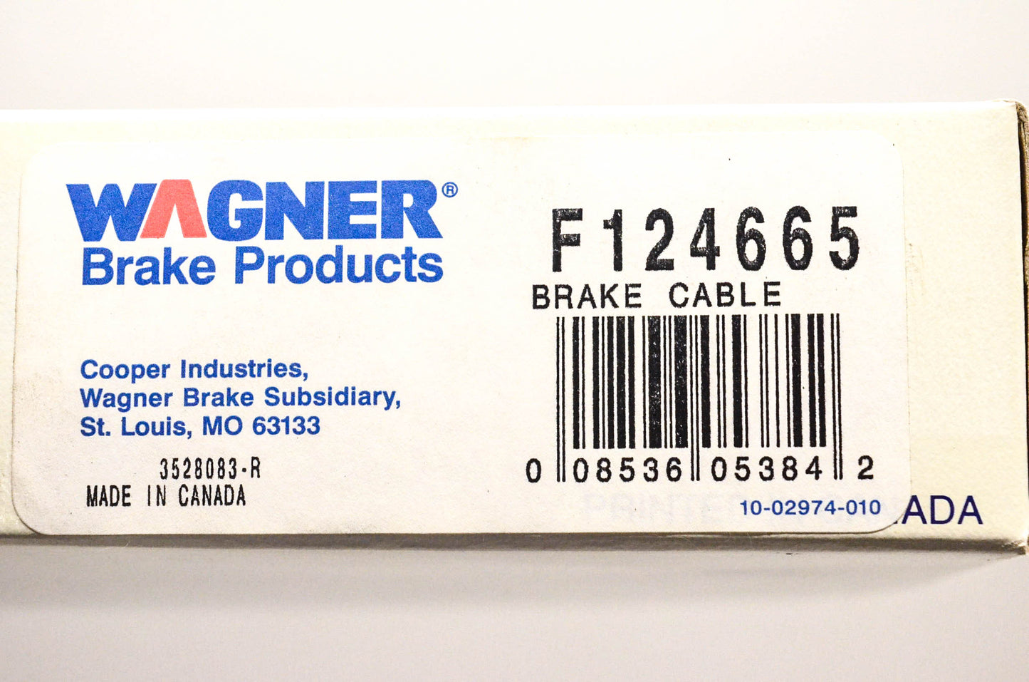 Wagner F124665 Brake Cable NOS