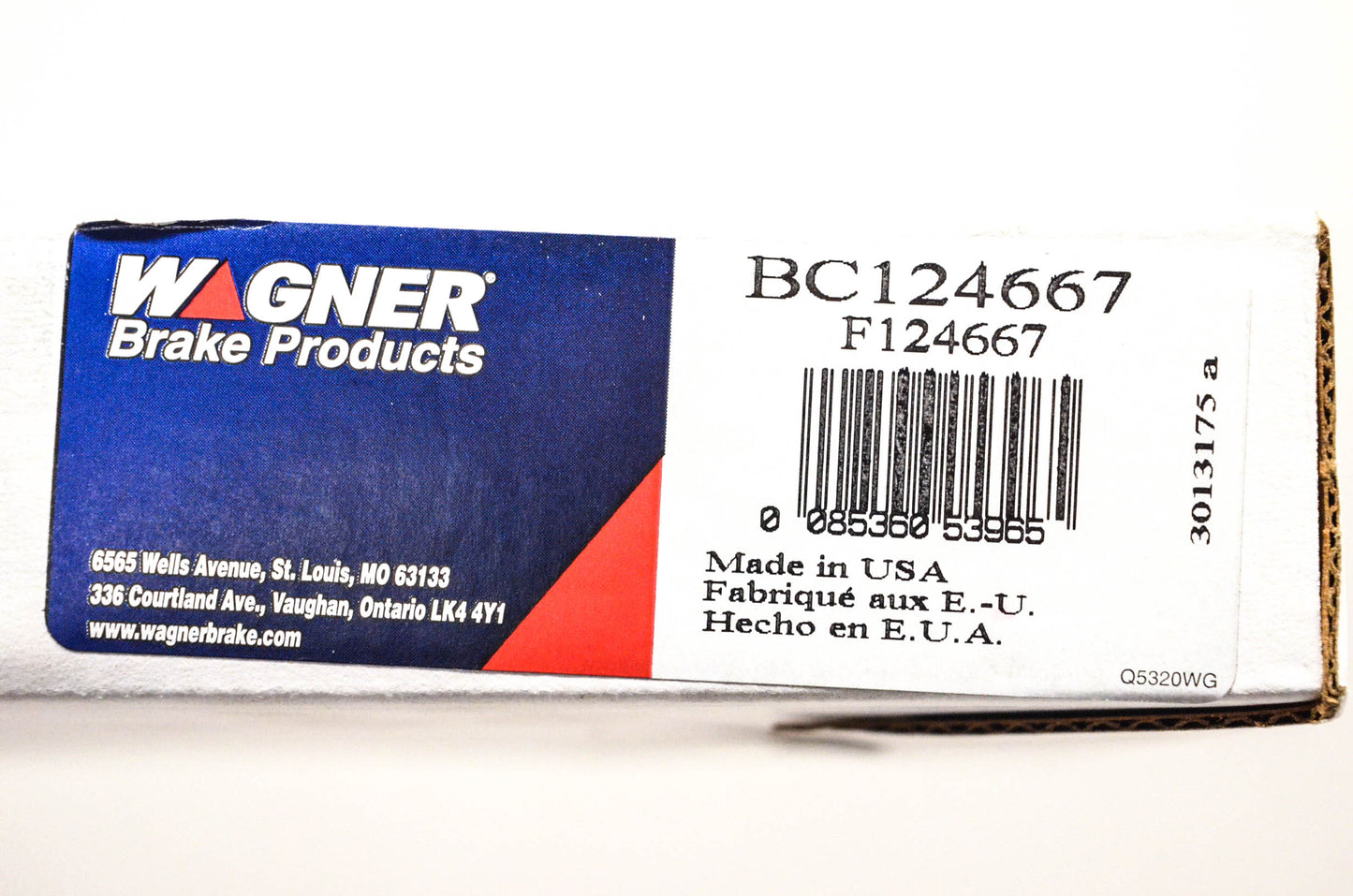 Wagner BC124667, F124667 Brake Cable NOS