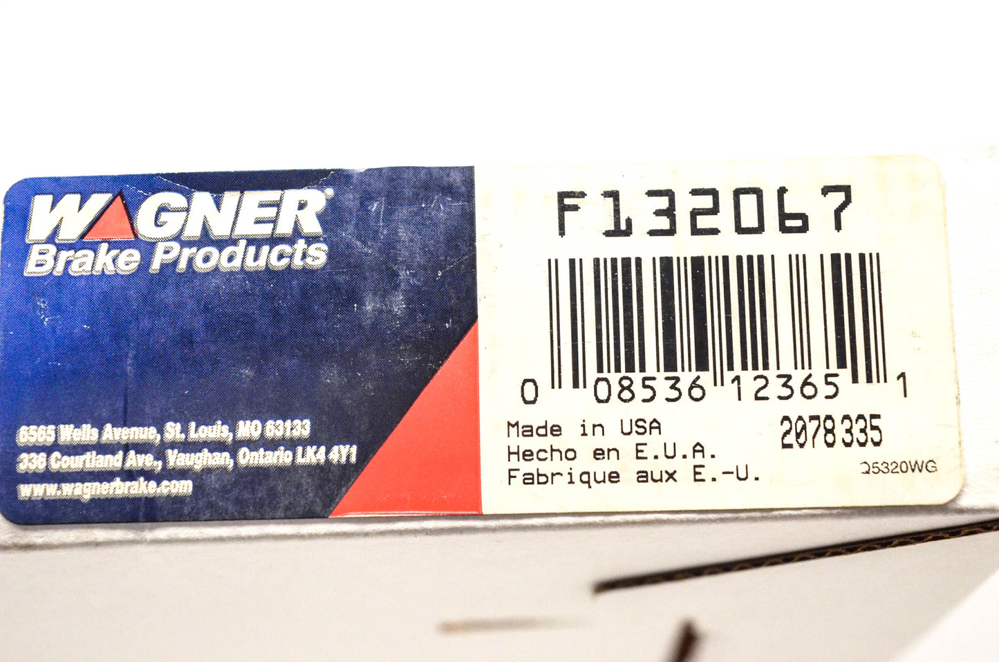 Wagner F132067 Brake Cable NOS