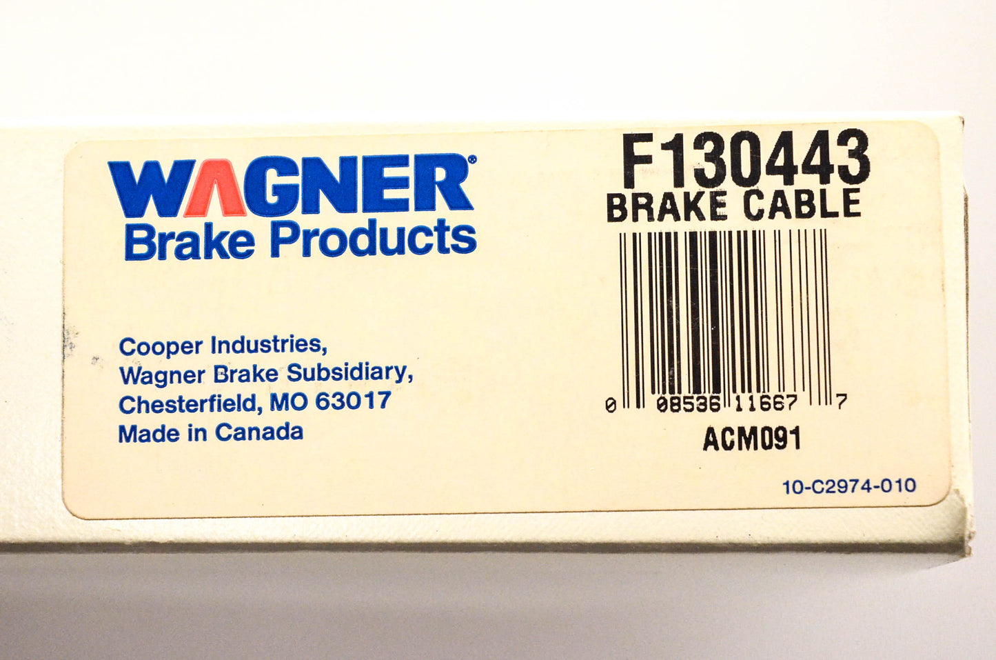 Wagner F130443 Brake Cable NOS