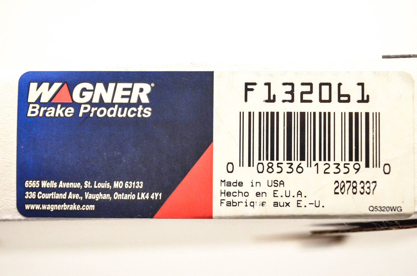 Wagner F132061 Brake Cable NOS