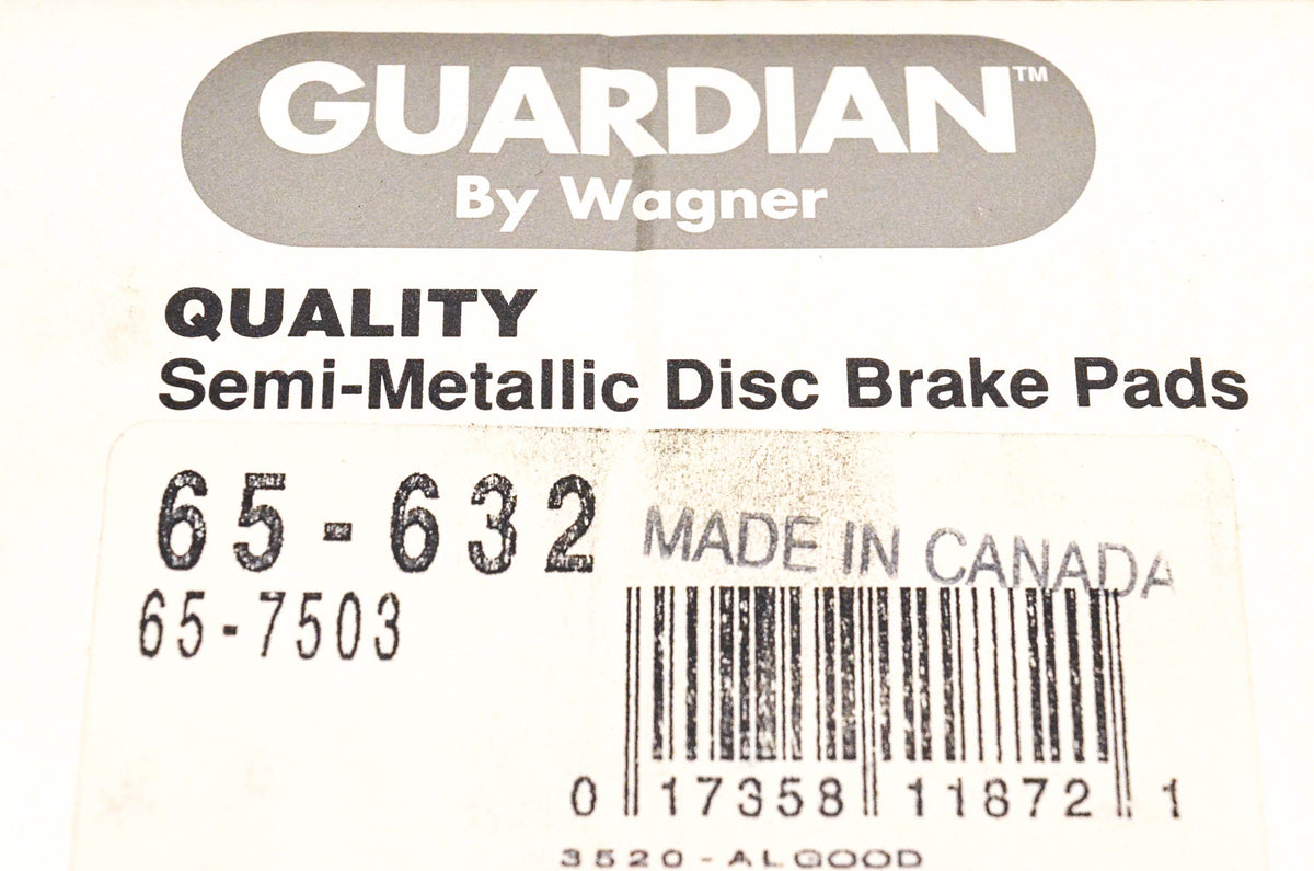 Wagner 65-632, 65-7503 Guardian Semi Metallic Disc Brake Kit NOS