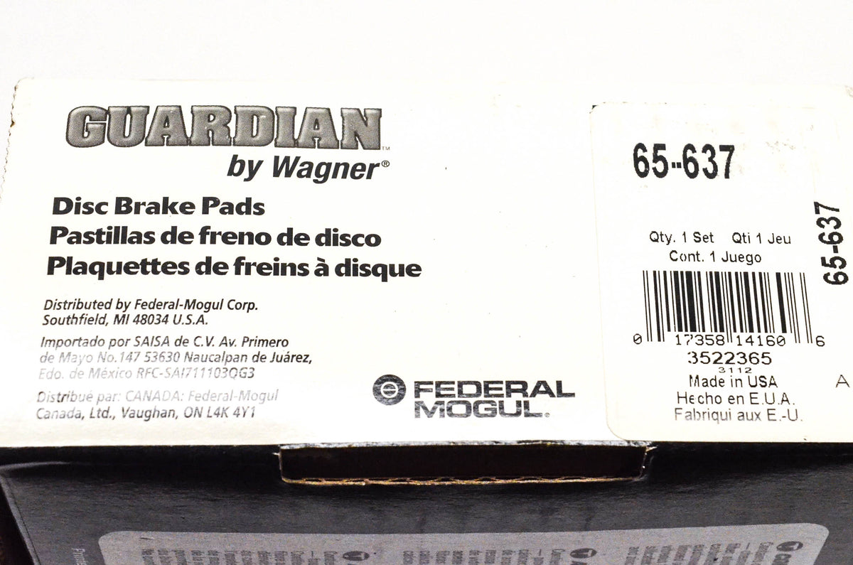 Wagner 65-637 Guardian Disc Brake Kit NOS