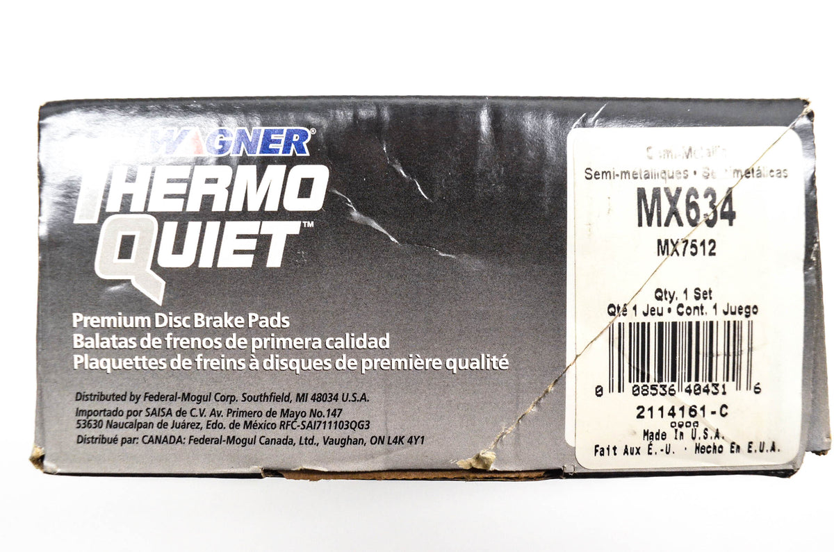 Wagner MX634, MX7512 Thermo Quiet Semi Metallic Disc Brake Kit NOS