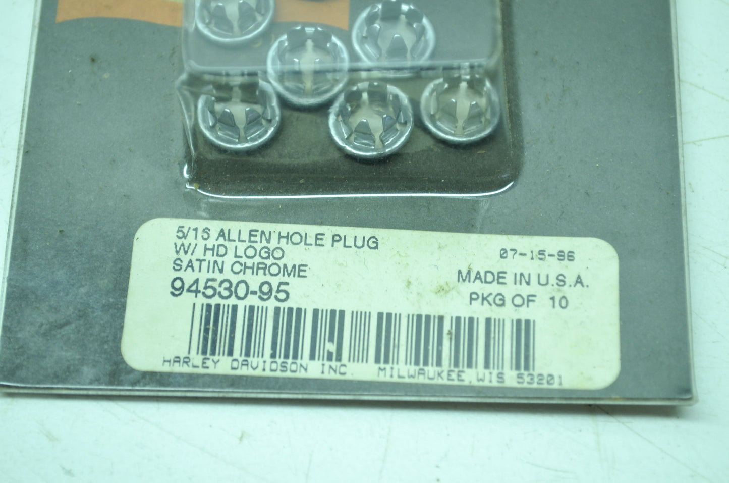 Harley-Davidson 5/16 Allen Hole Plugs Qty 10 NOS