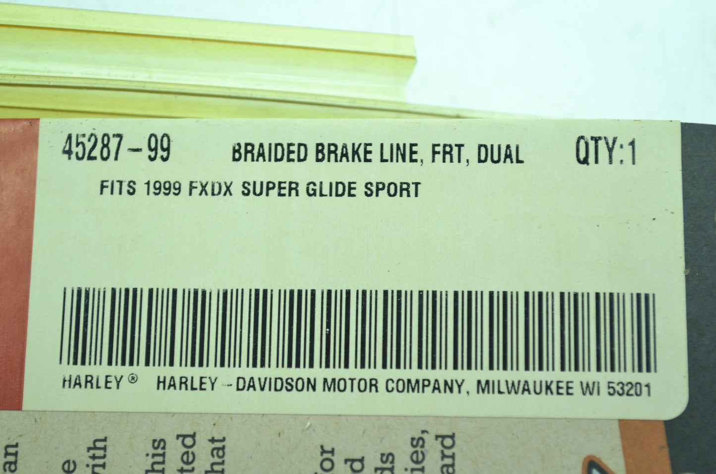 OEM Harley-Davidson 45287-99 Stainless Steel Brake Line Kit NOS