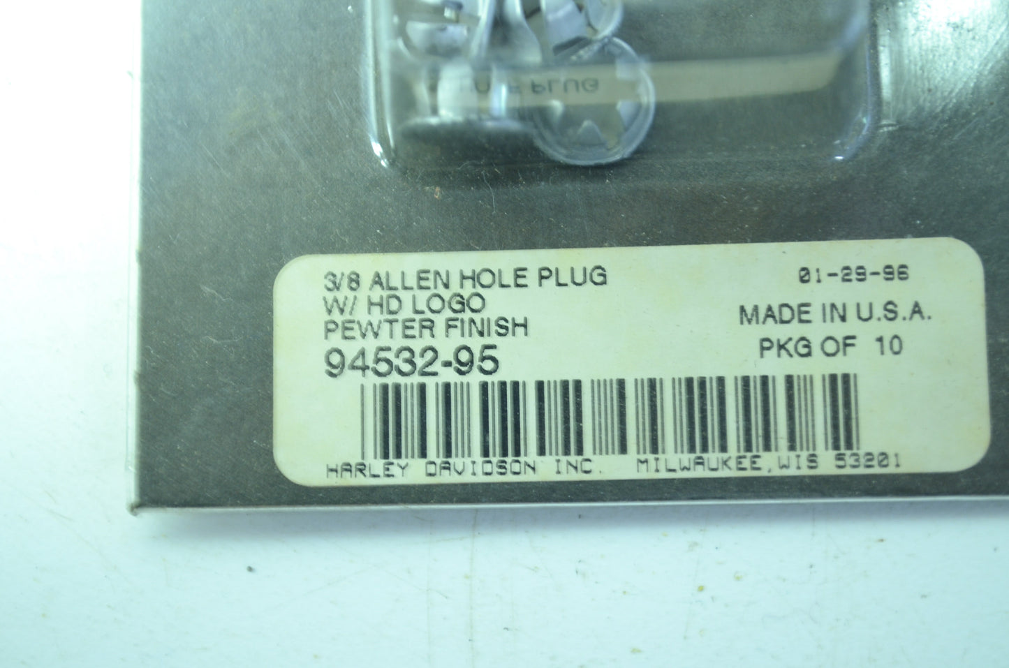 Harley-Davidson 3/8 Allen Hole Plugs Qty 10 NOS