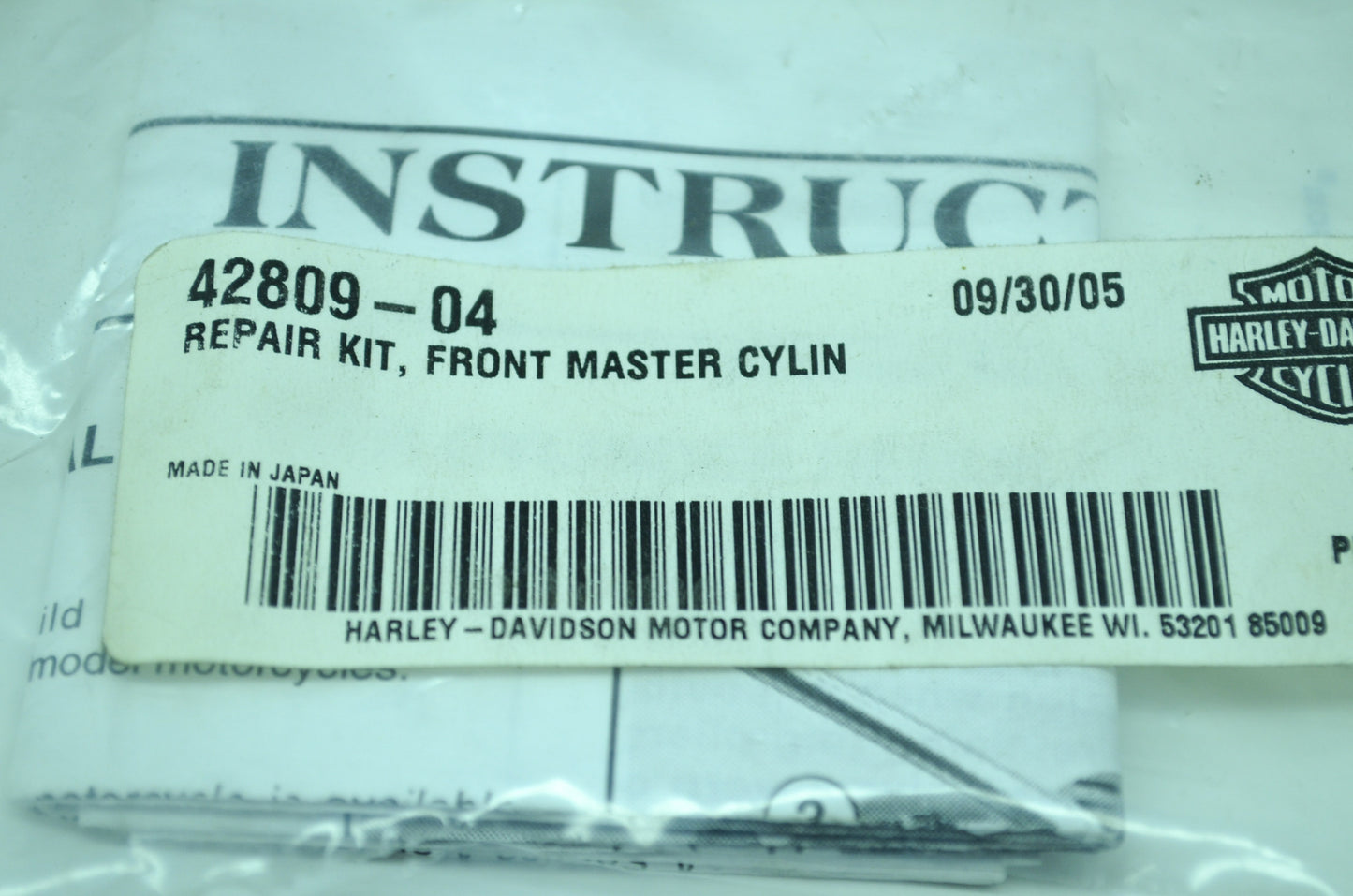 NEW OEM Harley-Davidson Front Master Cylinder Rebuild Kit 42809-04 NOS