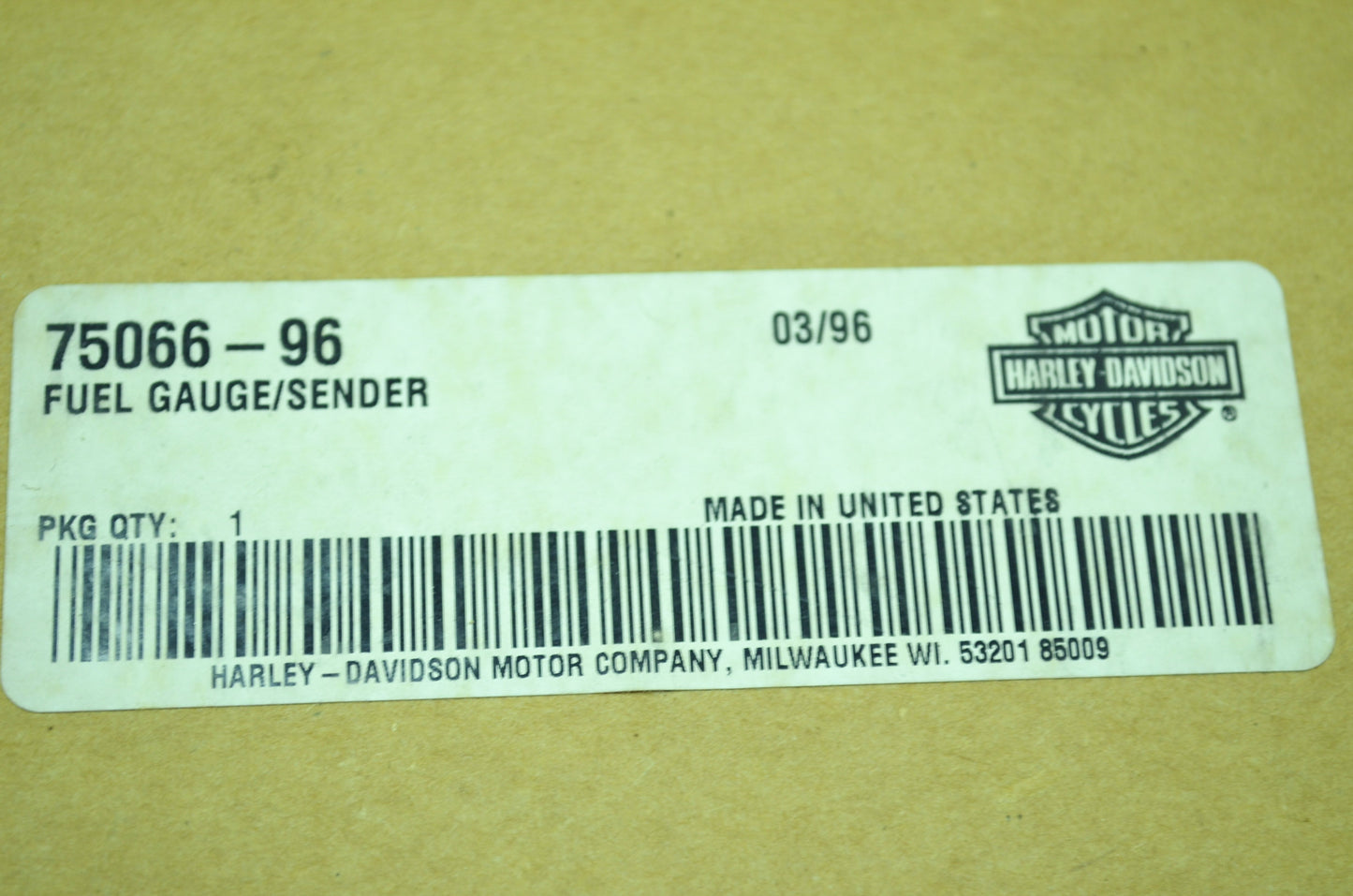 OEM Harley-Davidson 75066-96 Sender & Gauge Kit NOS