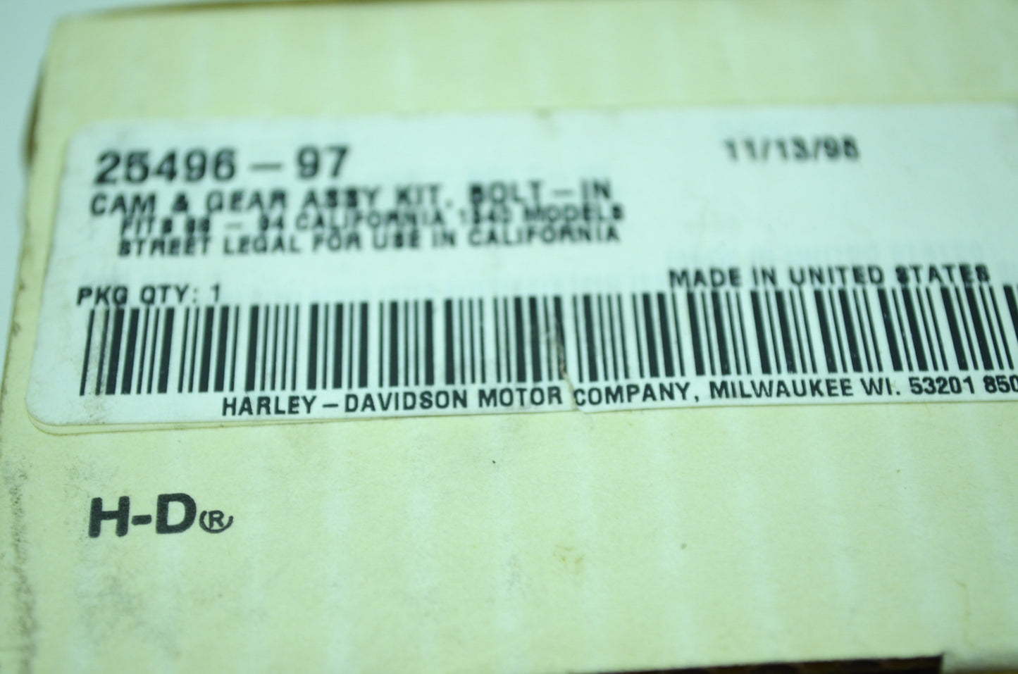NEW OEM Harley-Davidson Screaming Eagle Performance Cam 25496-97 NOS