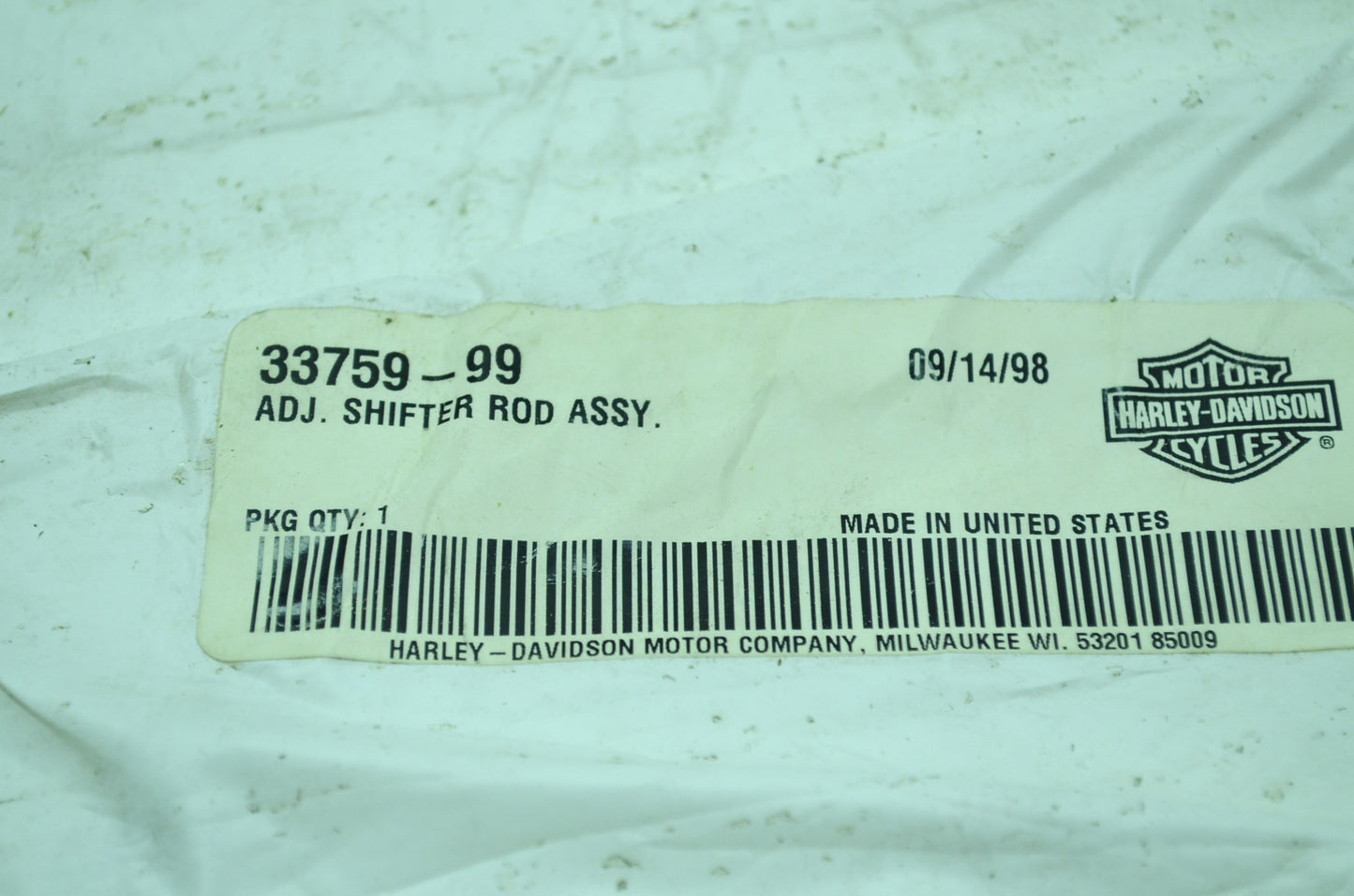 NEW OEM Harley-Davidson Shift Linkage Rod 33759-99 NOS