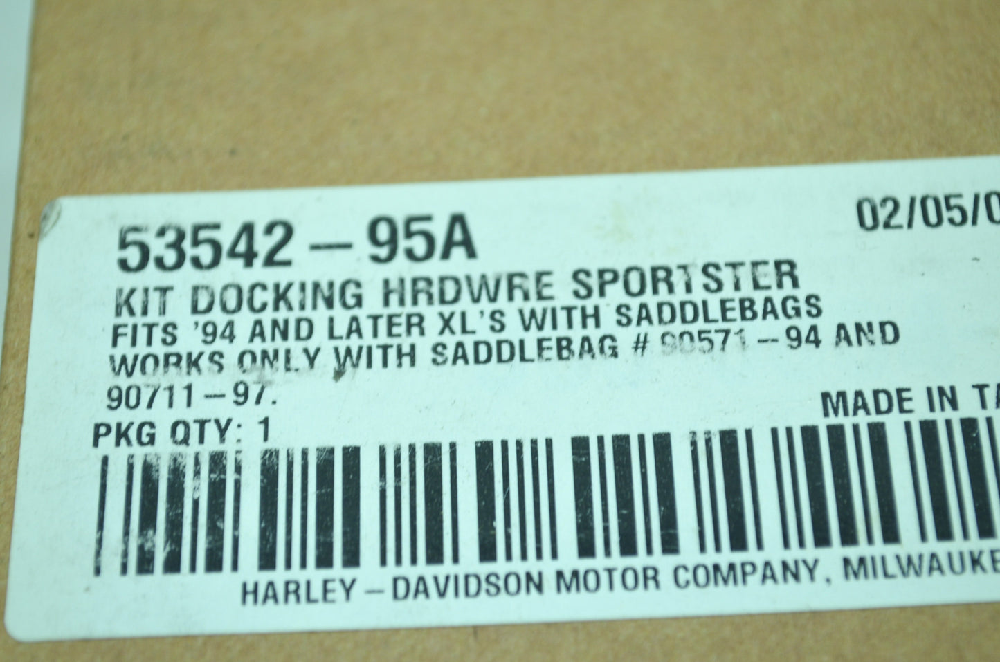 OEM Harley-Davidson 53542-95A Docking Hardware Kit NOS