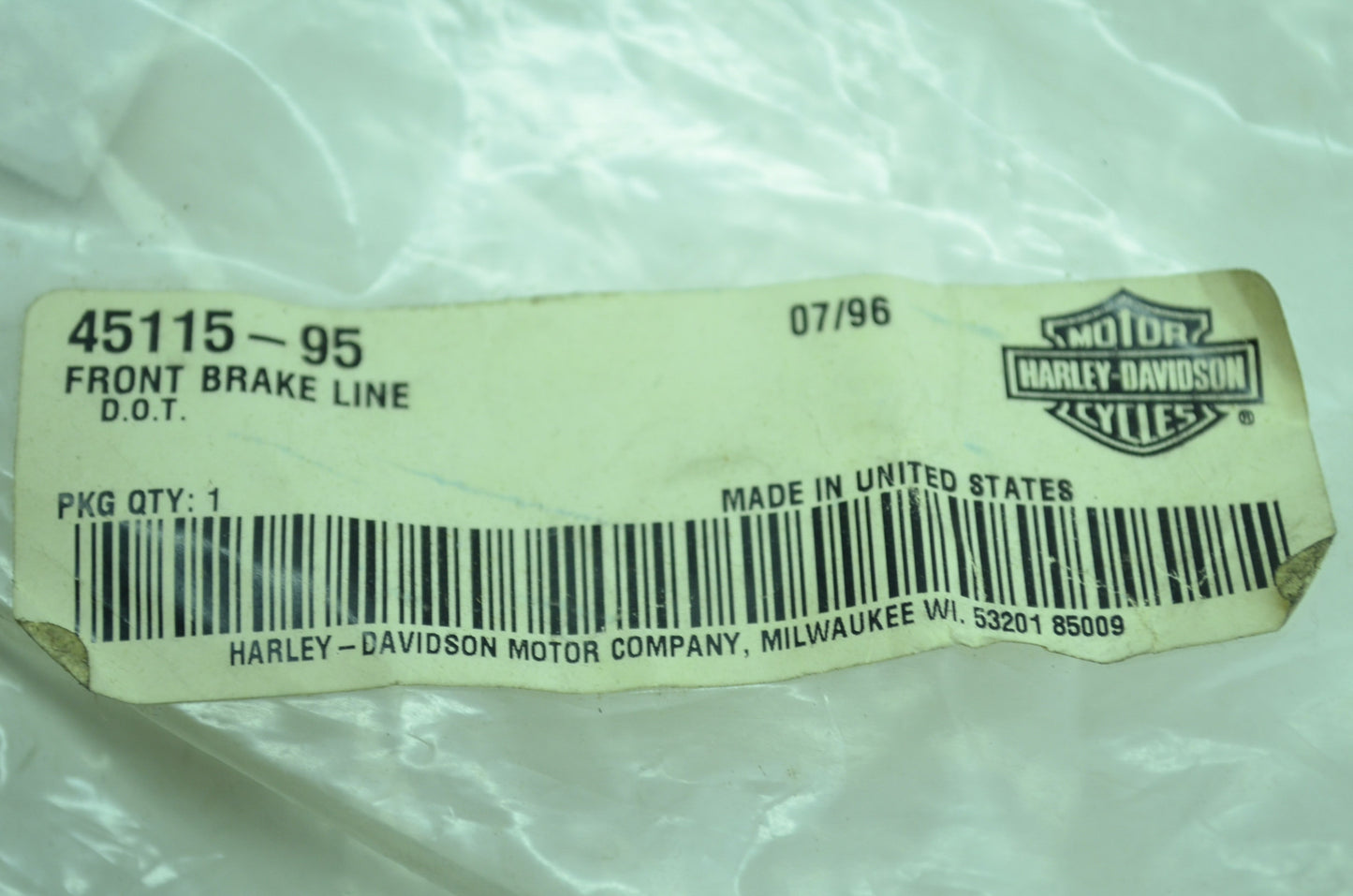 OEM Harley-Davidson 45115-95 Front Brakeline Assembly Kit NOS