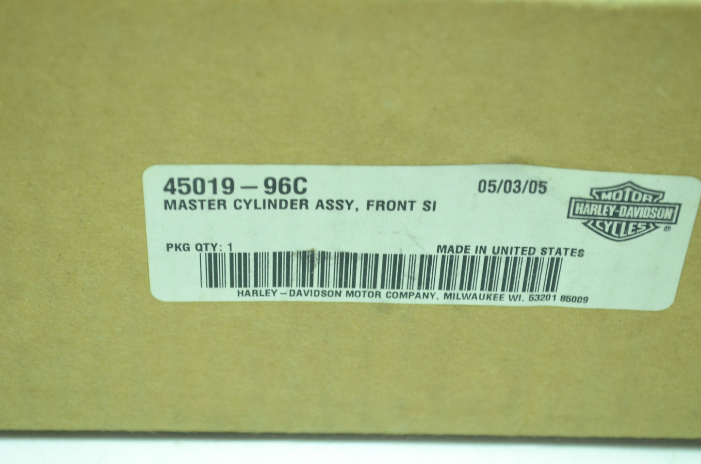 NEW OEM Harley Davidson Master Cylinder Assembly 45019-96C NOS