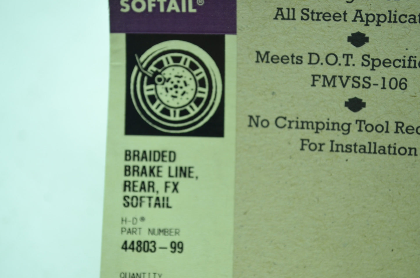 OEM Harley-Davidson 44803-99 Stainless Steel Brake Line Kit NOS