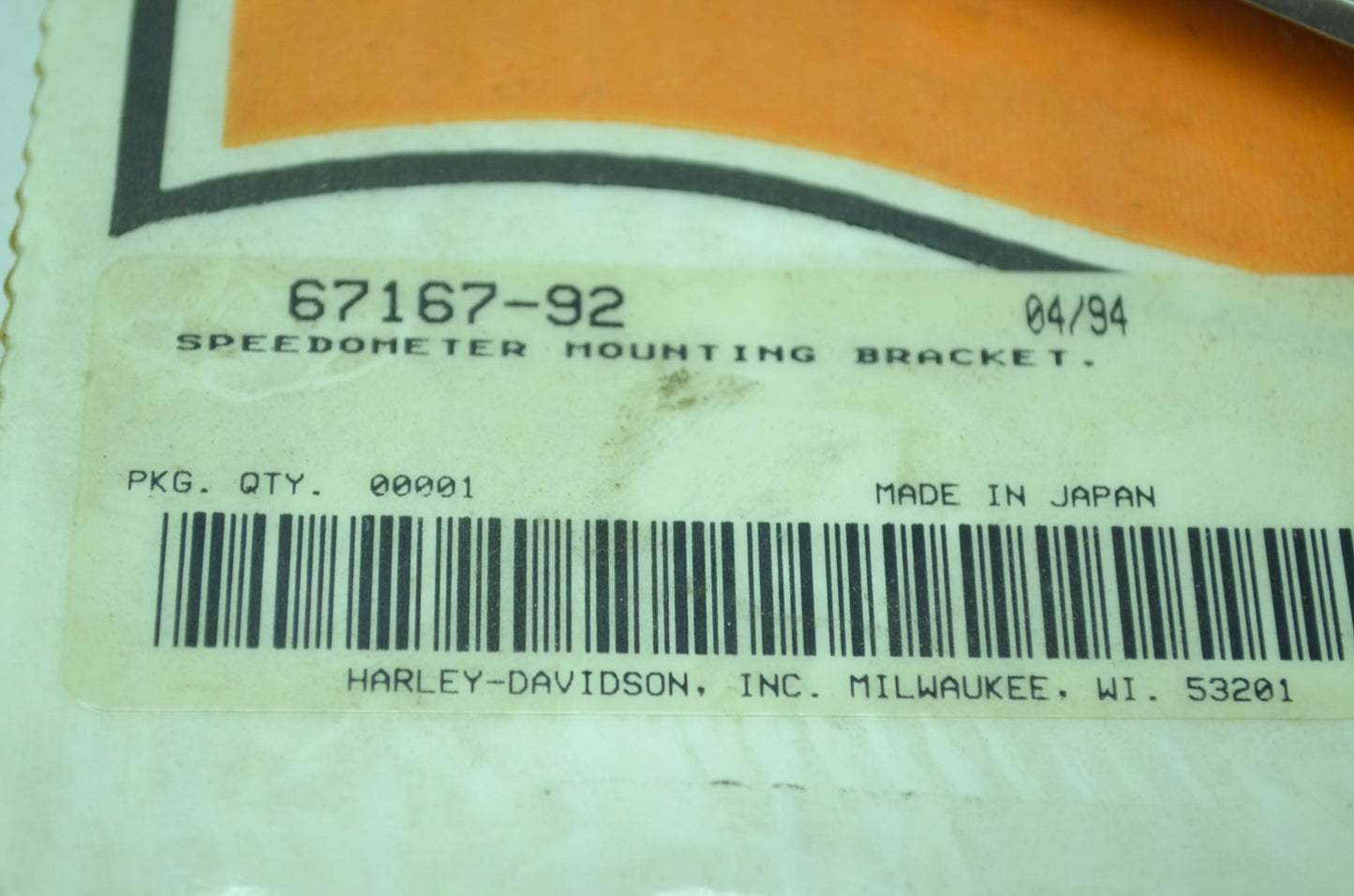 NEW OEM Harley Davidson Speedometer Tach Mounting Bracket 67167-92 NOS