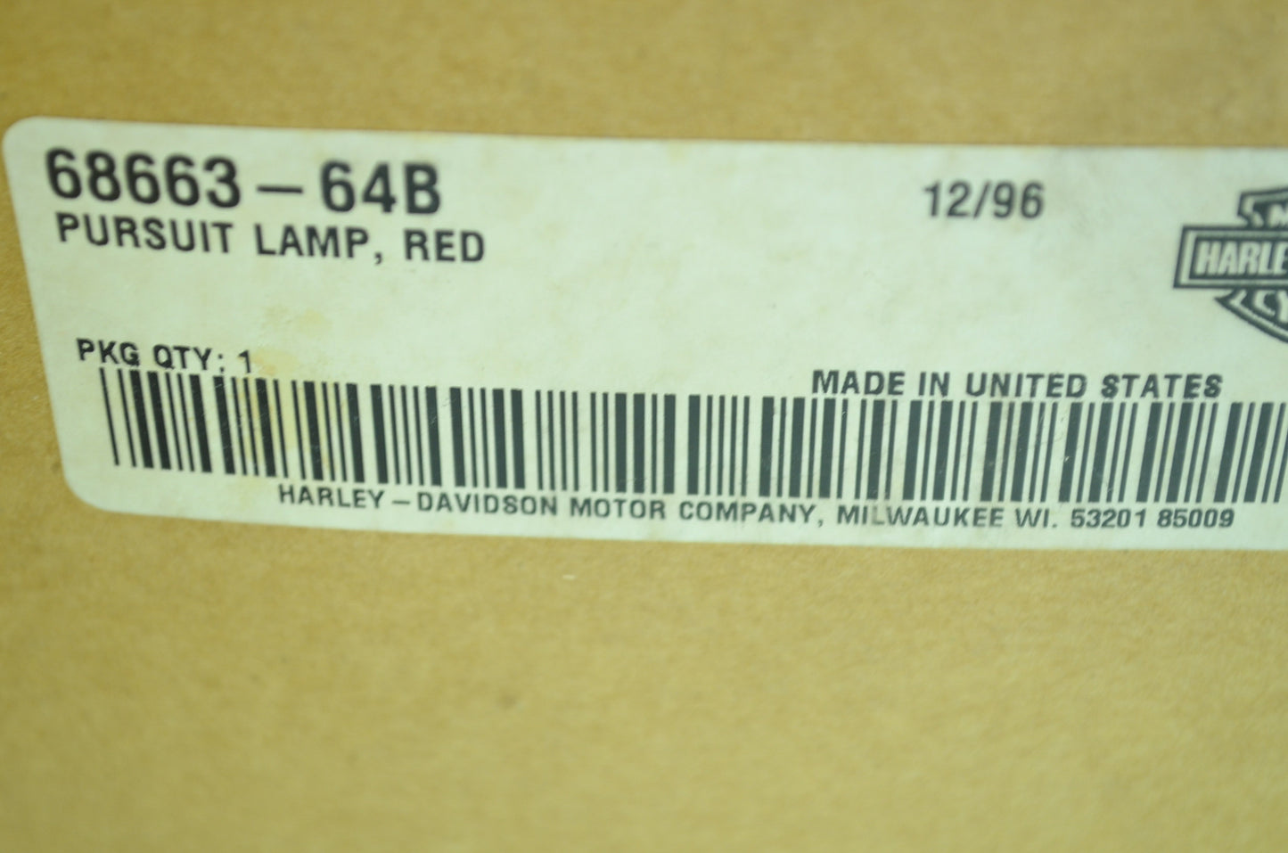 OEM Harley-Davidson 68663-64B Chrome Red Pursuit Lamp NOS