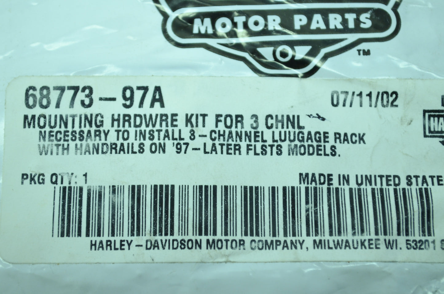 NEW OEM Harley Davidson Luggage Mounting Hand Rail Hardware 68773-97A NOS