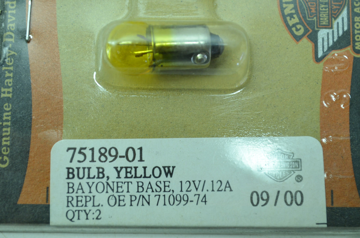 OEM Harley-Davidson 75189-01 Yellow Trade Bulb #53 NOS