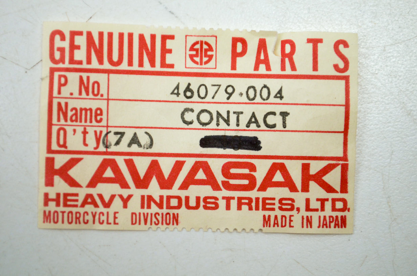 OEM Kawasaki 46079-004 Left Hand Switch Contact NOS