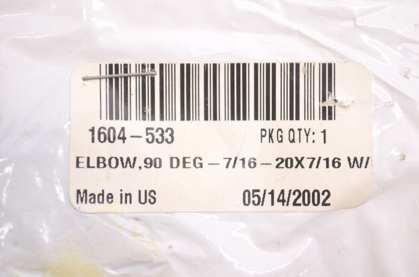 New OEM Arctic Cat 1604-533 Elbow 90 Deg -7/16 - 20X7/16 With FL NOS