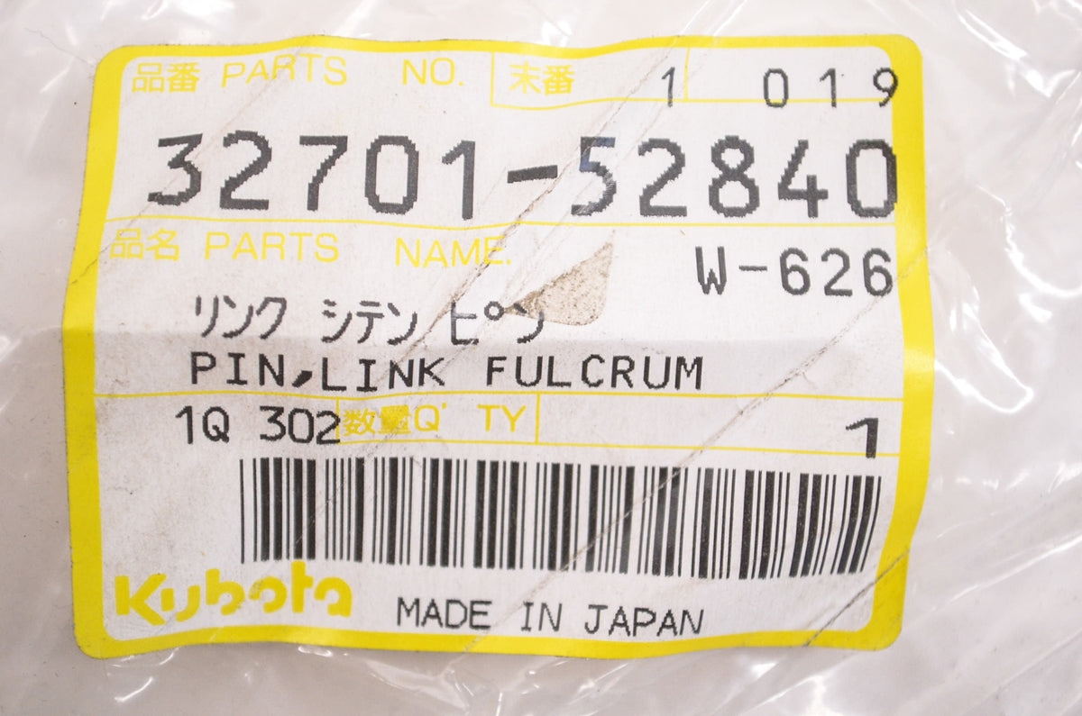 Kubota 32701-52840 Link Fulcrum Pin NOS