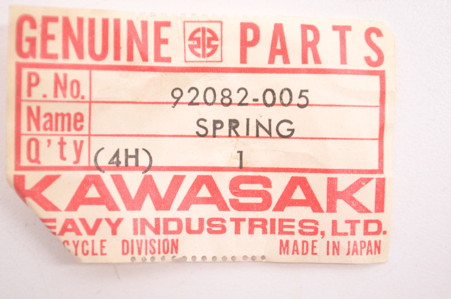 New OEM Kawasaki 92082-005 Spring NOS