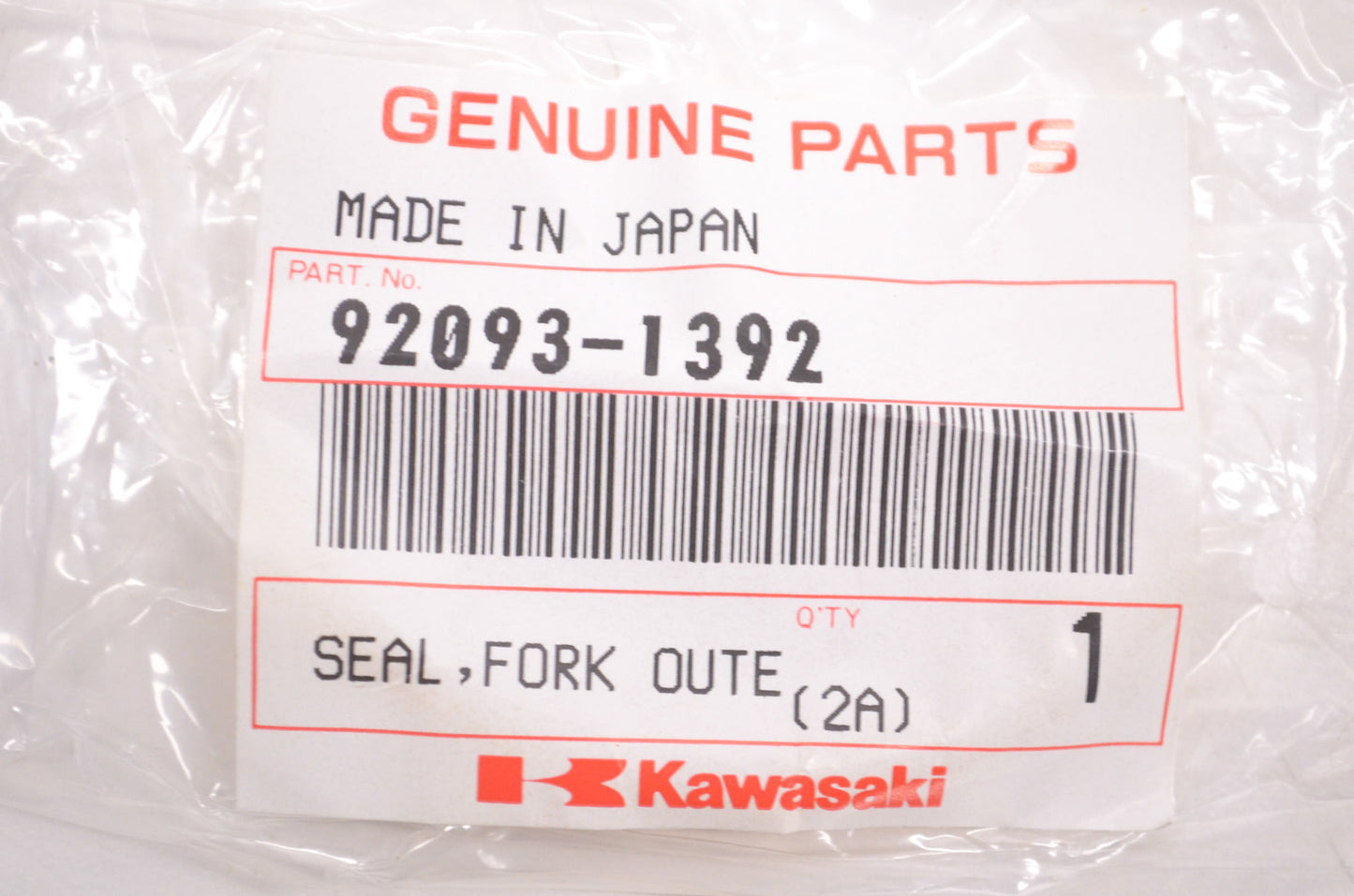 New OEM Kawasaki 92093-1392 Fork Outer Tube Seal NOS