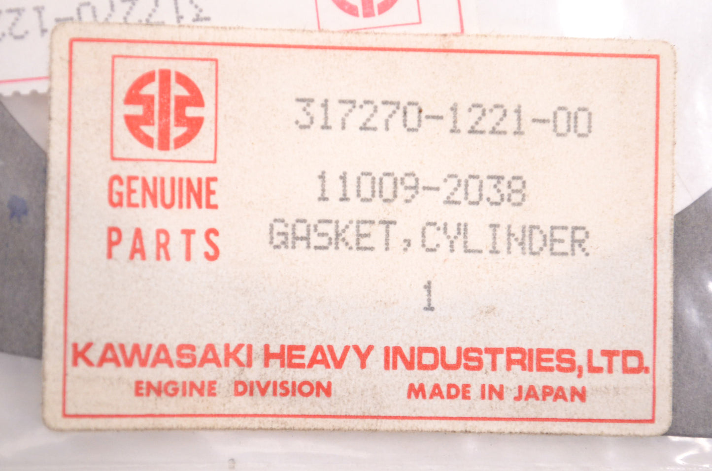 New OEM Kawasaki 11009-2038 Cylinder Gasket NOS