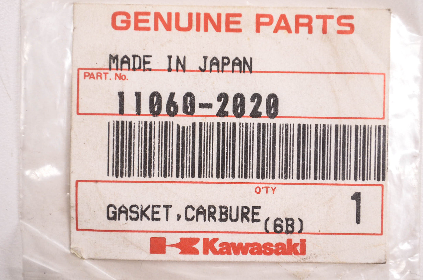 New OEM Kawasaki 11060-2020 Carburetor Gasket NOS