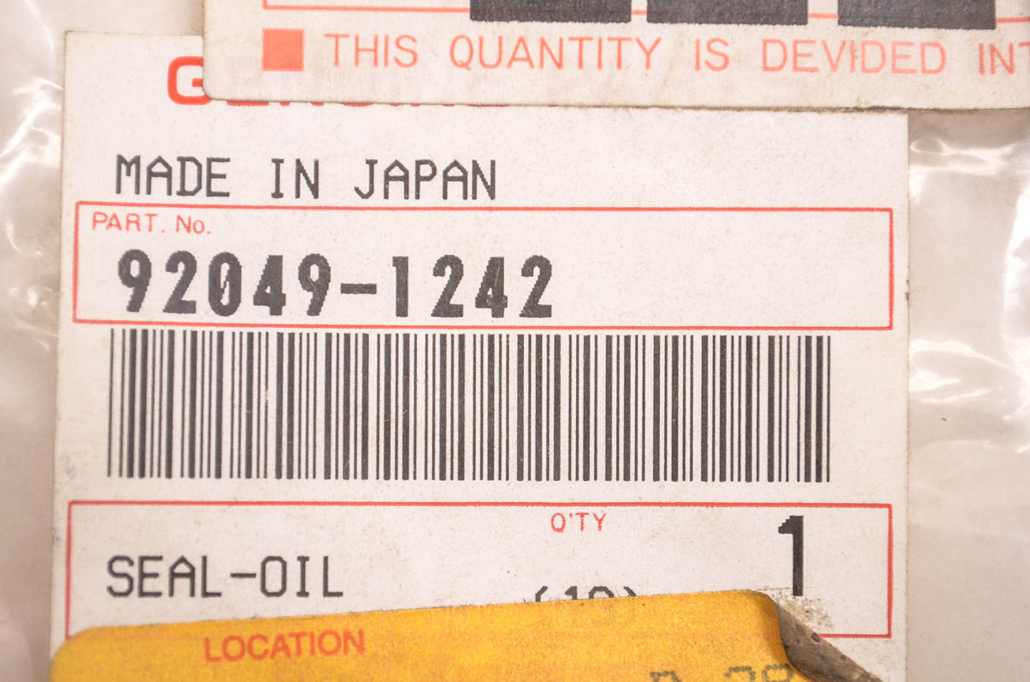 New OEM Kawasaki 92049-1242 Oil Seal NOS