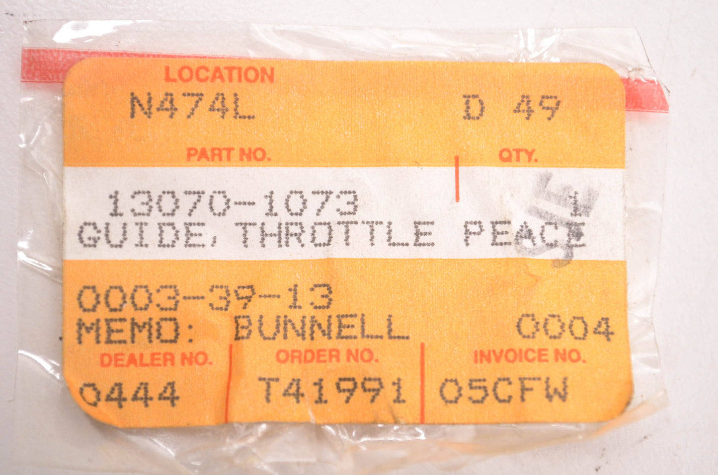 New OEM Kawasaki 13070-1073 Throttle Guide Piece NOS