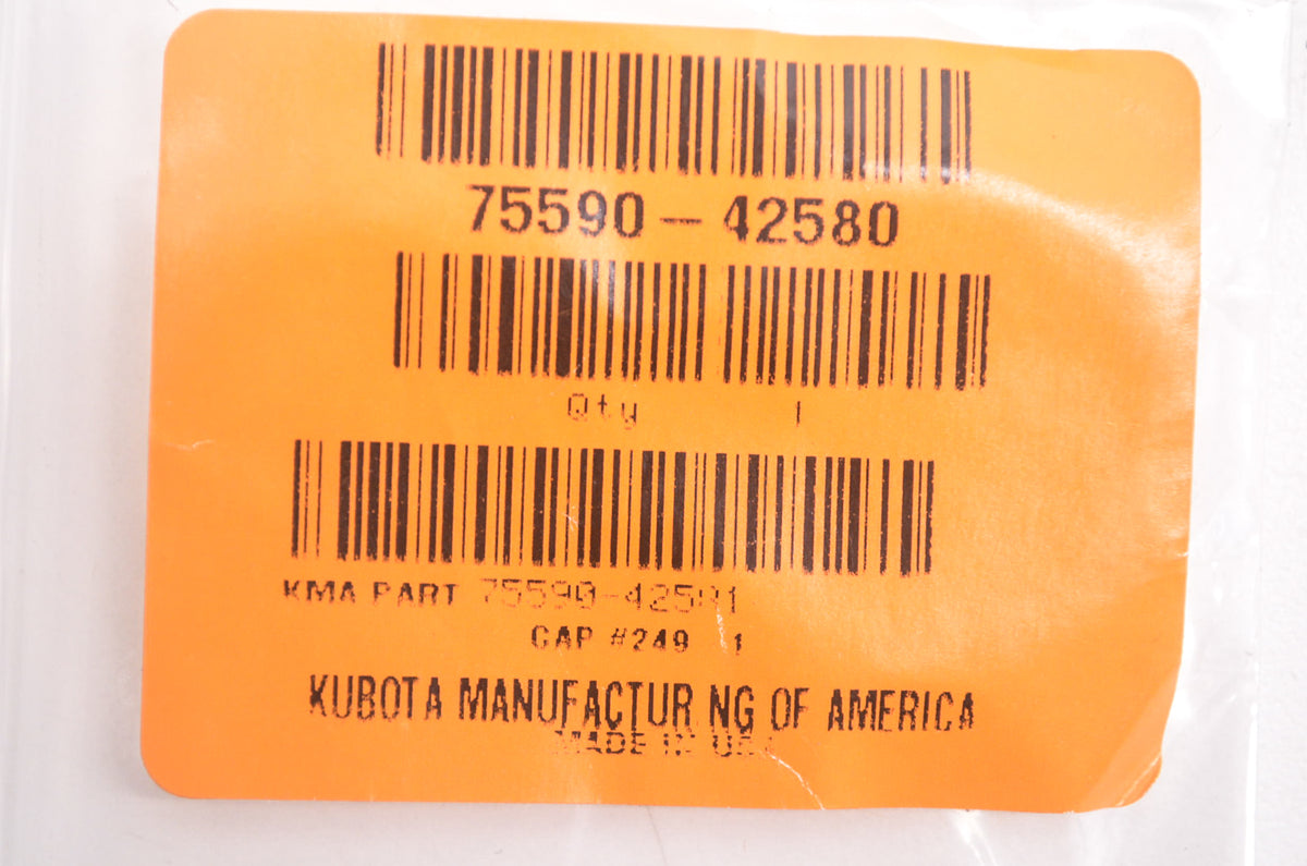 Kubota 75590-42580 Cap #249-1 NOS